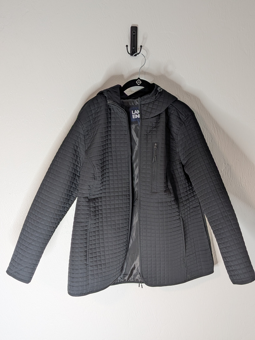 Lands' End Women's Quilted Hooded Puffer Jacket in Black